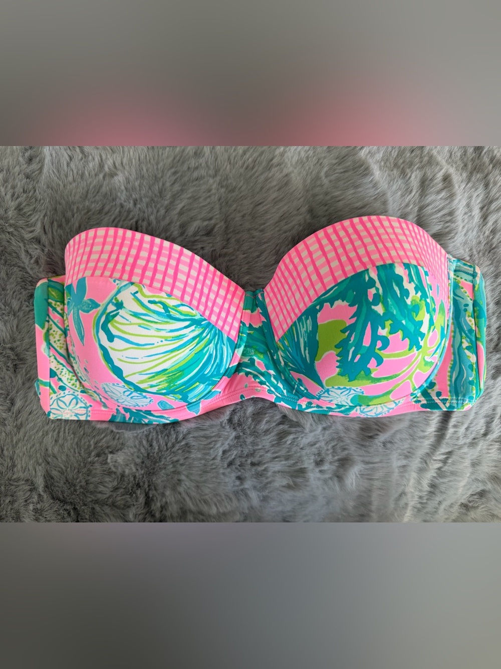 Lilly Pulitzer bikini top and bottom size 14 pink green hip nautic swimsuit - Picture 6 of 13